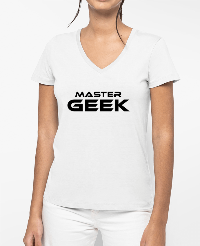 T-shirt femme col V MASTER GEEK par                               