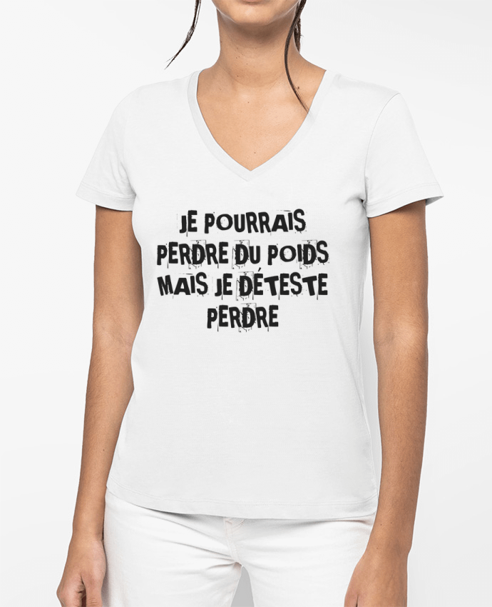 T-shirt femme col V Régime par Rickydule