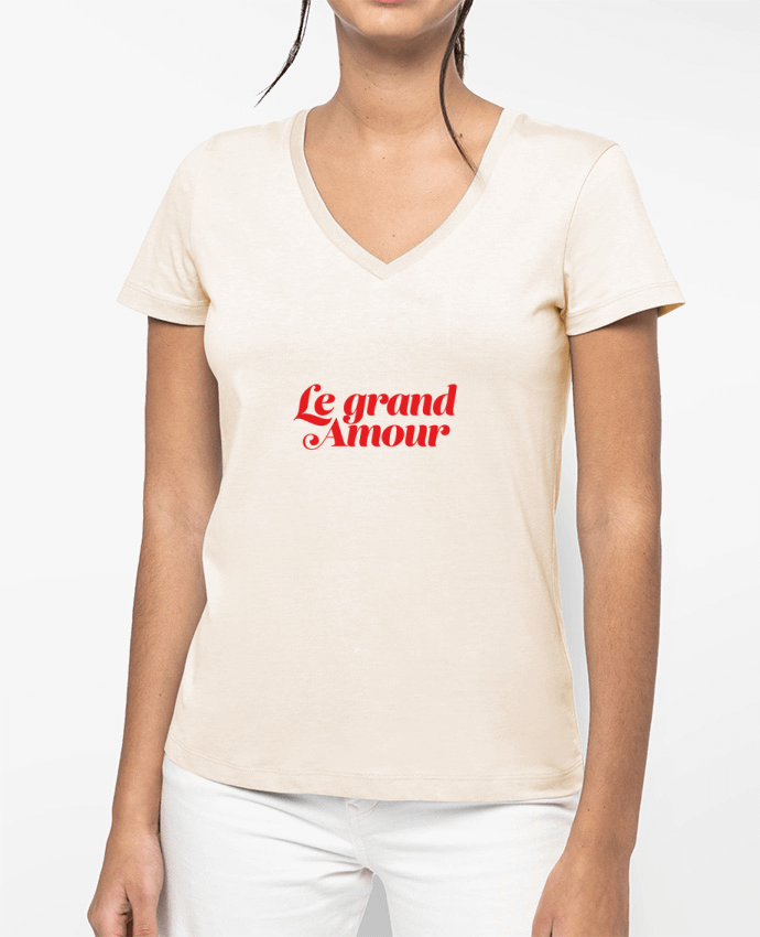 T-shirt femme col V Le grand Amour par Nana