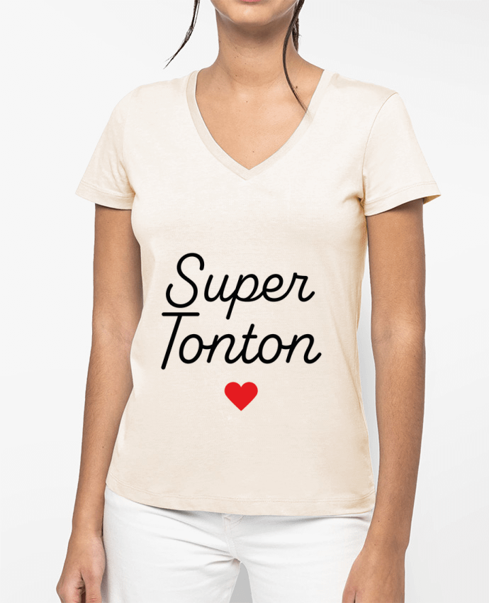 T-shirt femme col V Super Tonton par Mademoiselle Polly