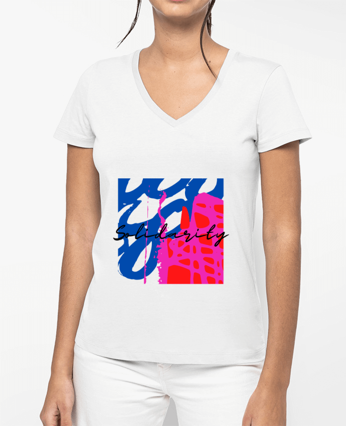 T-shirt femme col V Solidarity par Solidarity