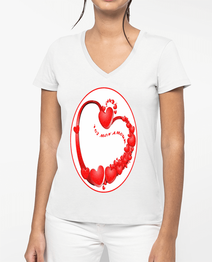 T-shirt femme col V Toi mon amour par Eliaf