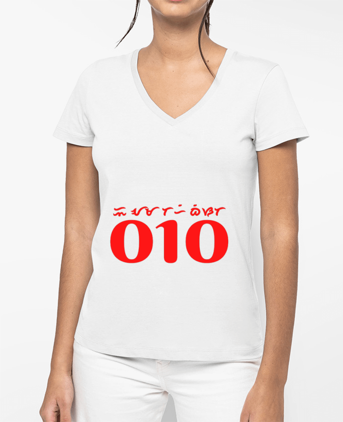 T-shirt femme col V Le meilleur des chiffres par Artsygn