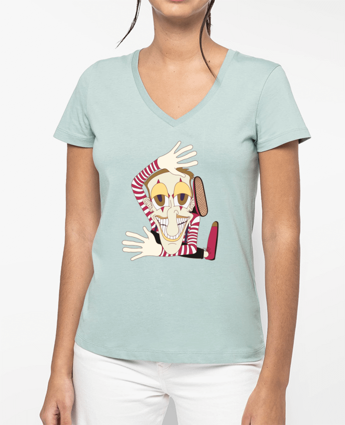 T-shirt femme col V MADE A PICTURE par Santiaguen