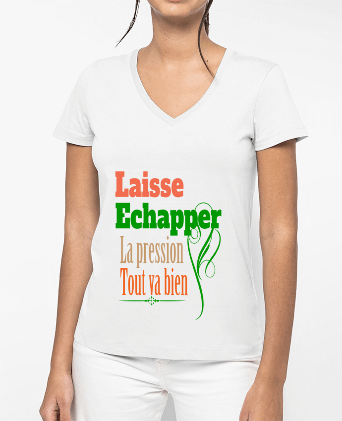 T-shirt femme col V t-shirt humour par ornell