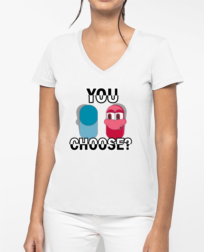 T-shirt femme col V YOU CHOOSE par Santiaguen