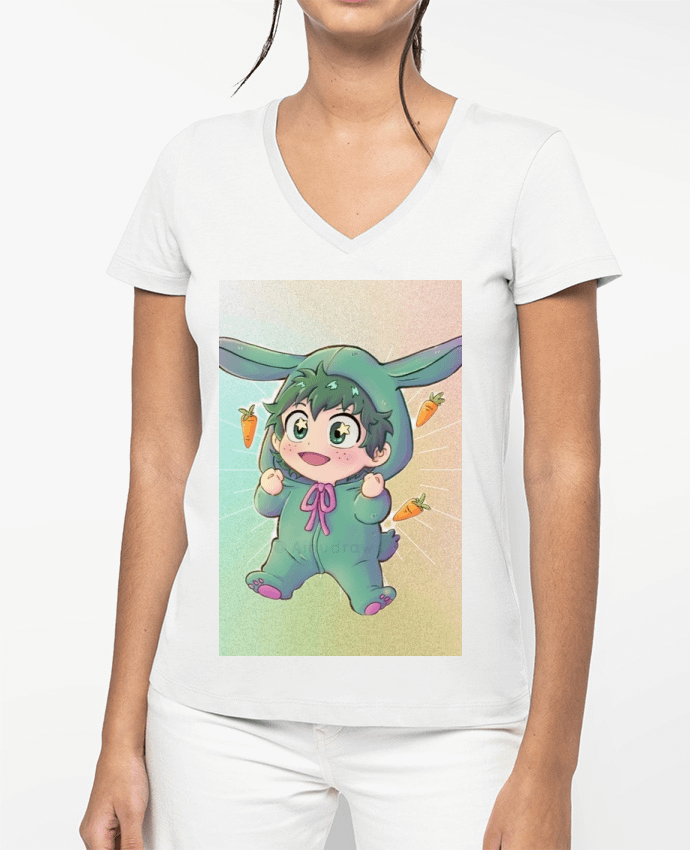 T-shirt femme col V Baby deku par Anylz