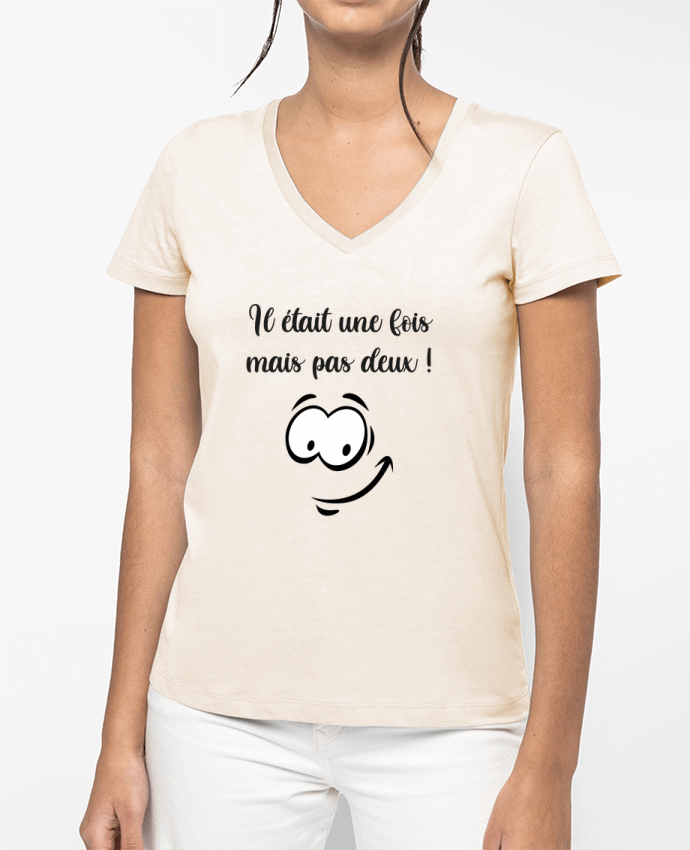 T-shirt femme col V Une fois mais pas deux par Caelina