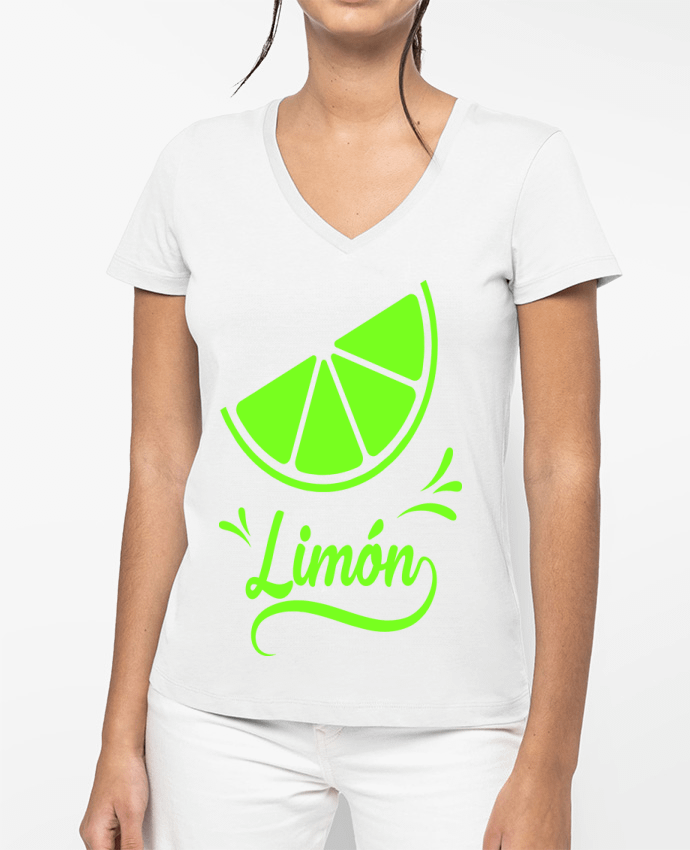 T-shirt femme col V Limon par Ferreirp
