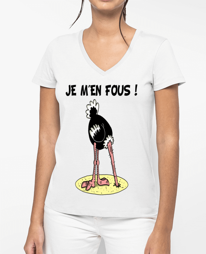 T-shirt femme col V Faire l'autruche par LAGUENY