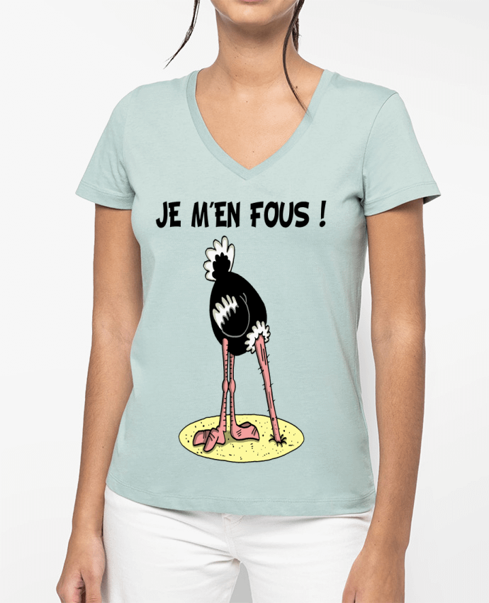 T-shirt femme col V Faire l'autruche par LAGUENY