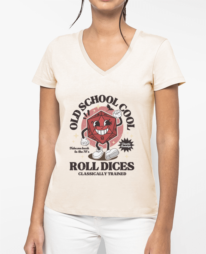 T-shirt femme col V Old school d20 - D&D par LM2Kone