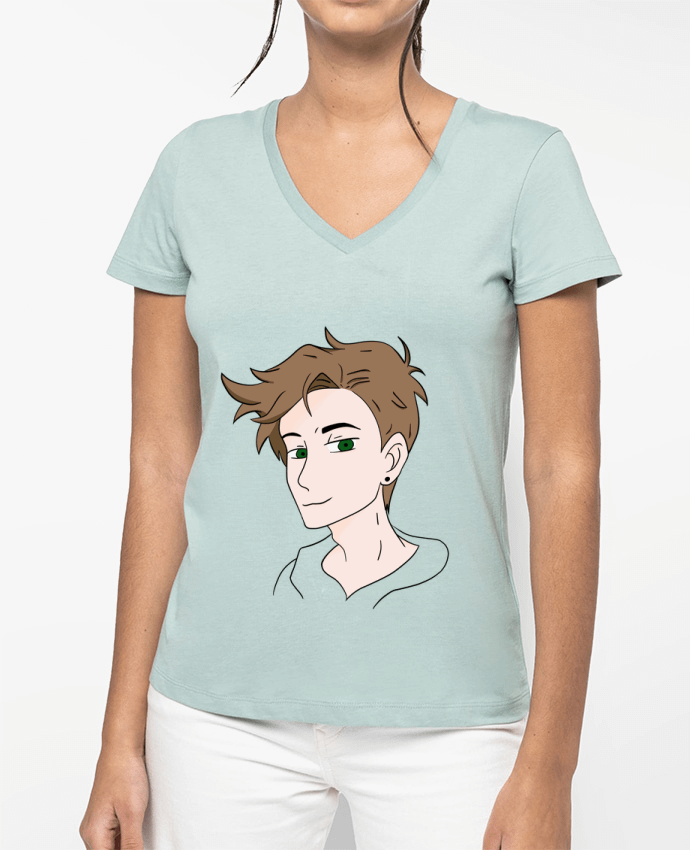 T-shirt femme col V Leyden 1 par Sazuka