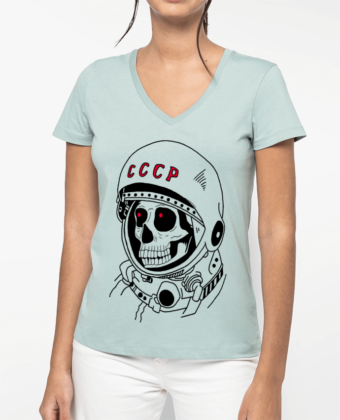 T-shirt femme col V Ancien astronaute par LAGUENY