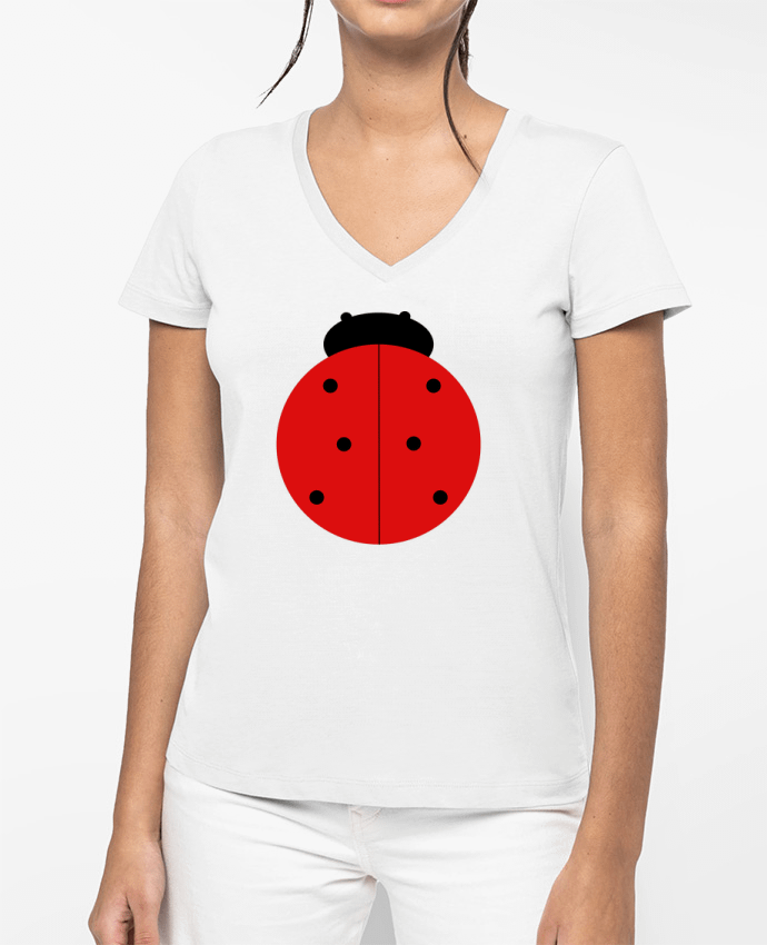 T-shirt femme col V Coccinelle par Les Caprices de Filles