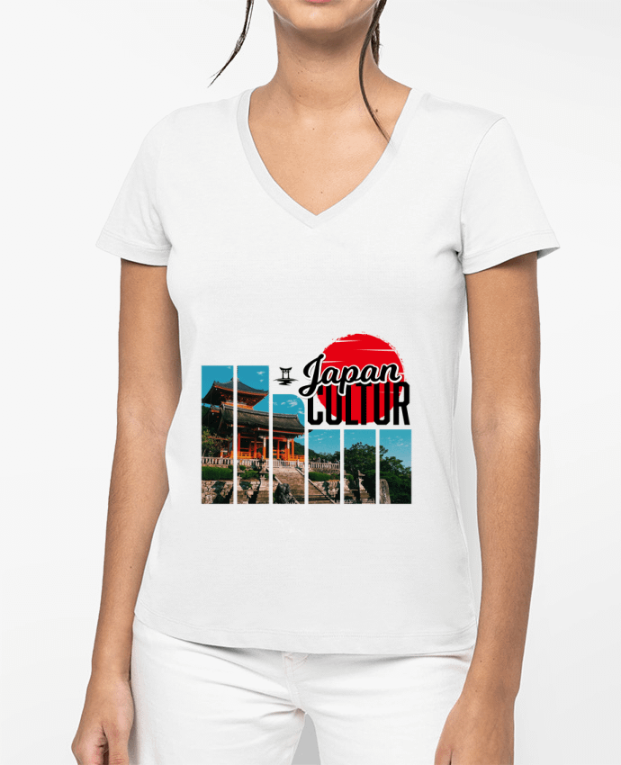 T-shirt femme col V Japan Cultur par LajjdesignCreation