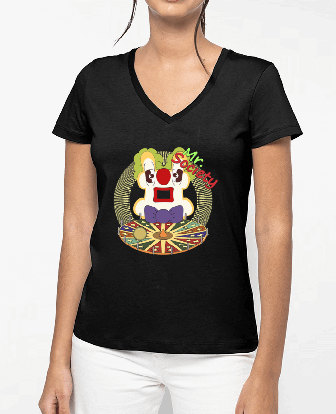 T-shirt femme col V MR SOCIETY par Santiaguen