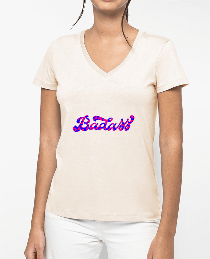 T-shirt femme col V Bad Ass par Gisele Shop