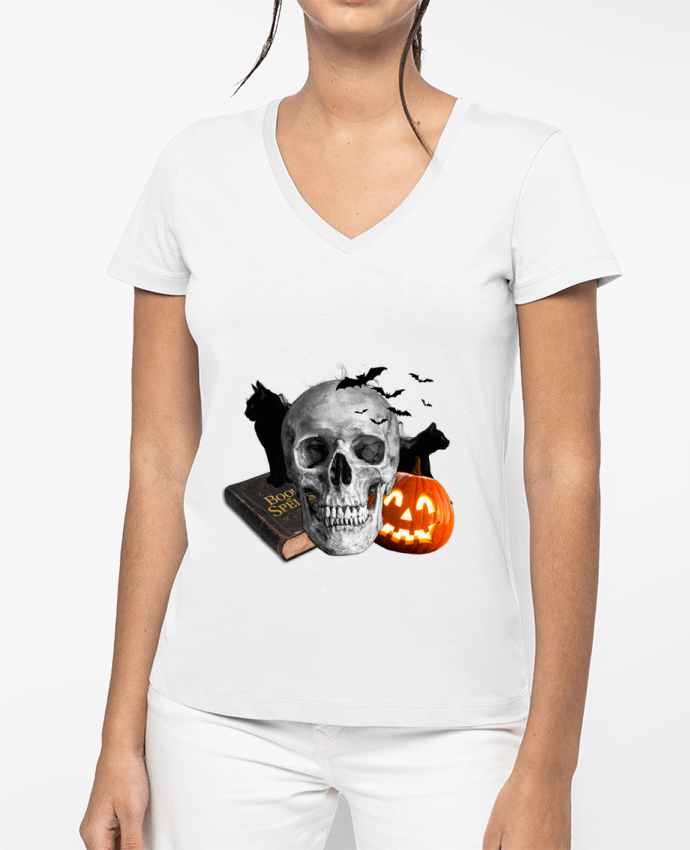 T-shirt femme col V Halloween style 21 par 21twentyone