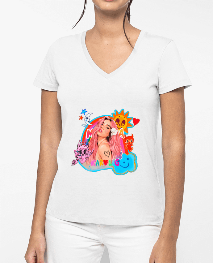 T-shirt femme col V Karol G style 21 par 21twentyone