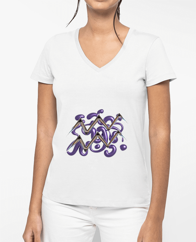 T-shirt femme col V Aquarius style 21 par 21twentyone