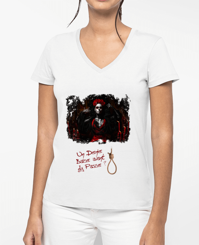 T-shirt femme col V Halloween Sexy Dead par Romain