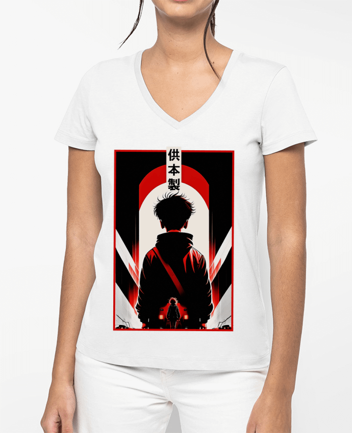 T-shirt femme col V Ikari par Pils