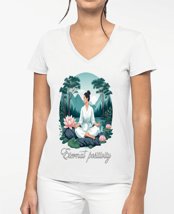 T-shirt femme col V Yoga par Eternal Positivity