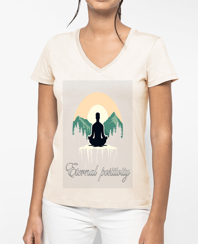 T-shirt femme col V meditation 7 par Eternal Positivity