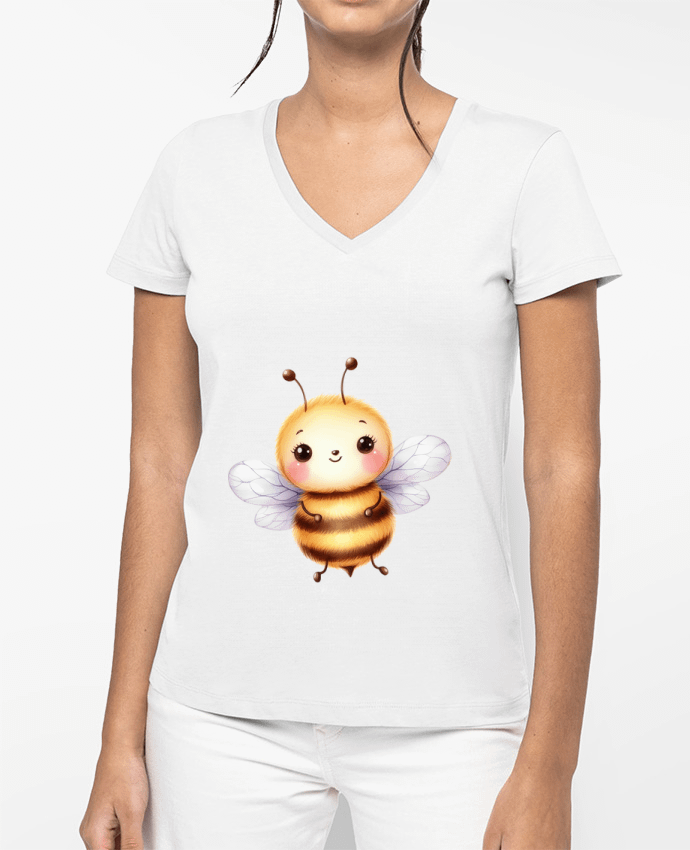 T-shirt femme col V bee 2 par Rubdesigns