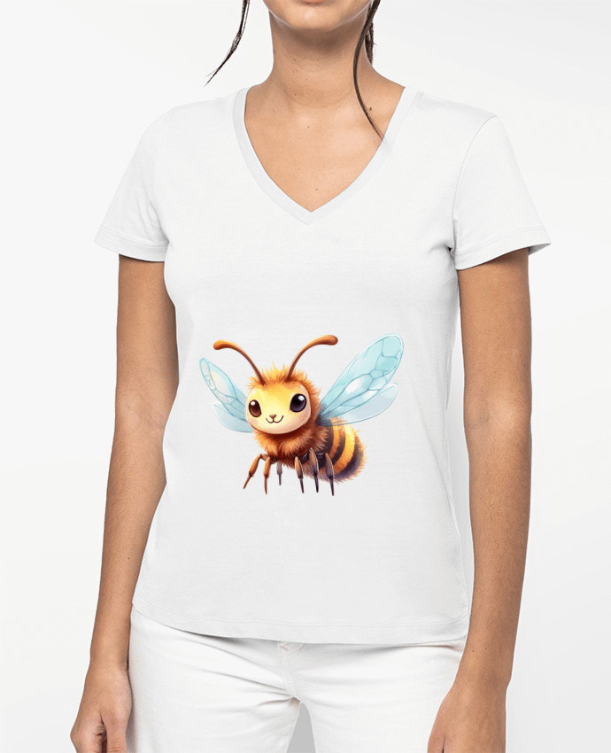T-shirt femme col V Bee 1 par Rubdesigns