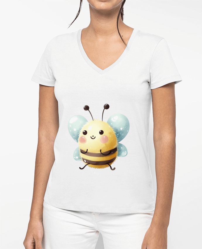 T-shirt femme col V BEE 5 par Rubdesigns