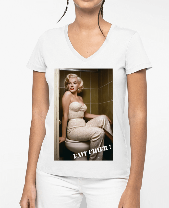 T-shirt femme col V Marylin Monroe par TiA