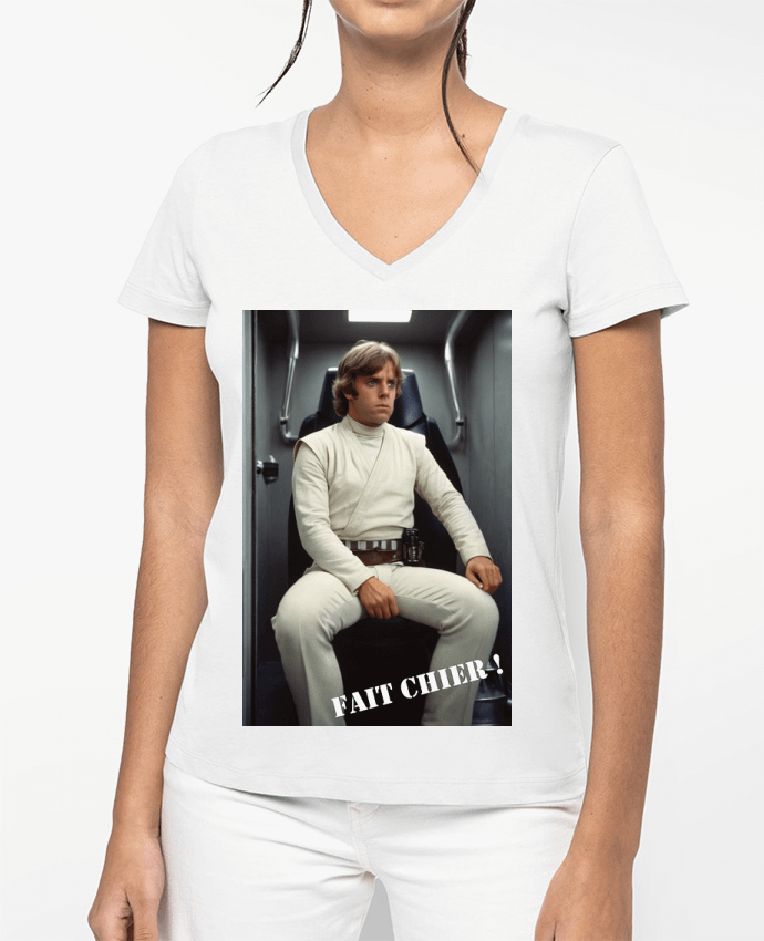 T-shirt femme col V Luke Skywalker par TiA