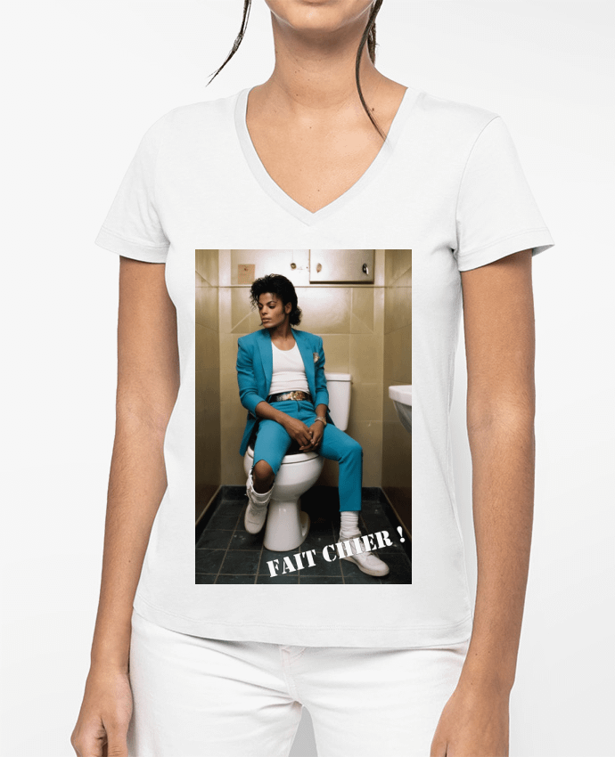 T-shirt femme col V Michael Jackson par TiA