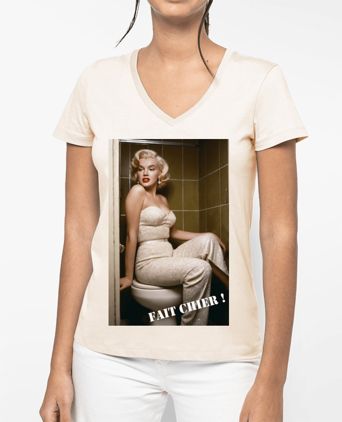 T-shirt femme col V Marylin Monroe par TiA