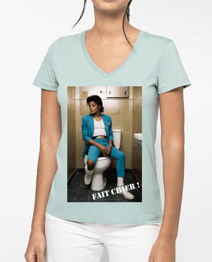 T-shirt femme col V Michael Jackson par TiA