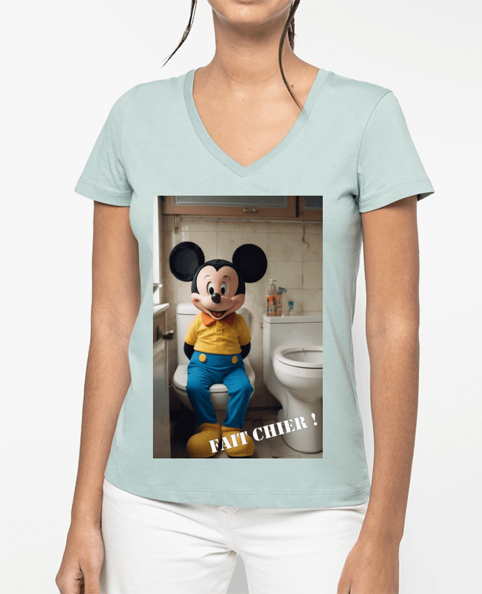 T-shirt femme col V Mickey par TiA