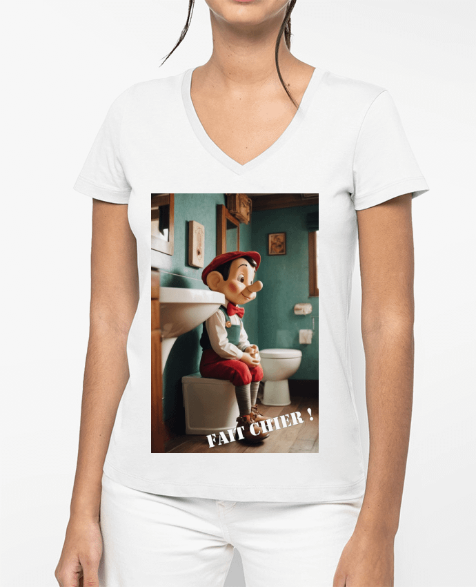T-shirt femme col V Pinocchio par TiA