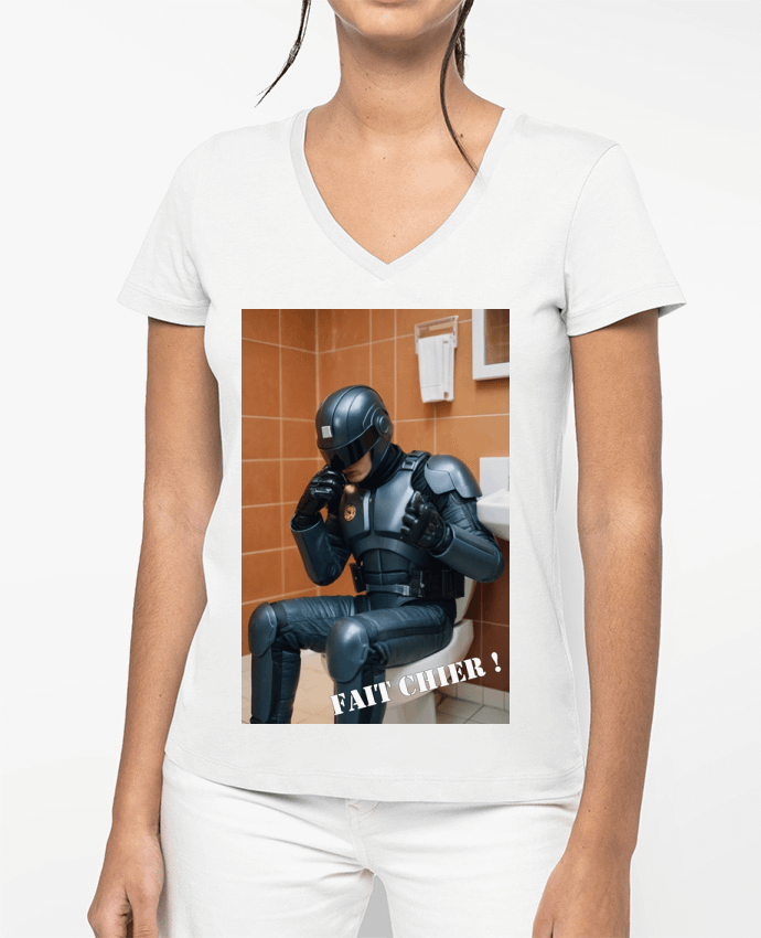 T-shirt femme col V Robocop par TiA