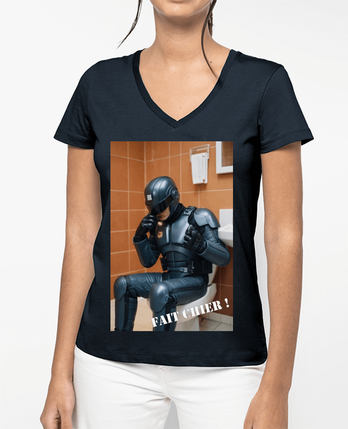 T-shirt femme col V Robocop par TiA