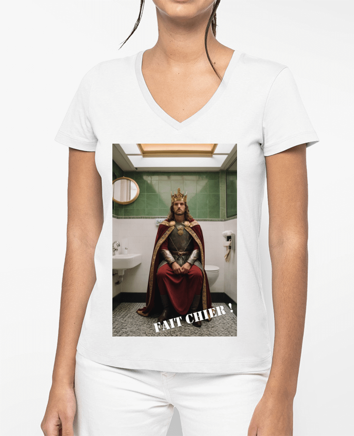 T-shirt femme col V king Arthur par TiA