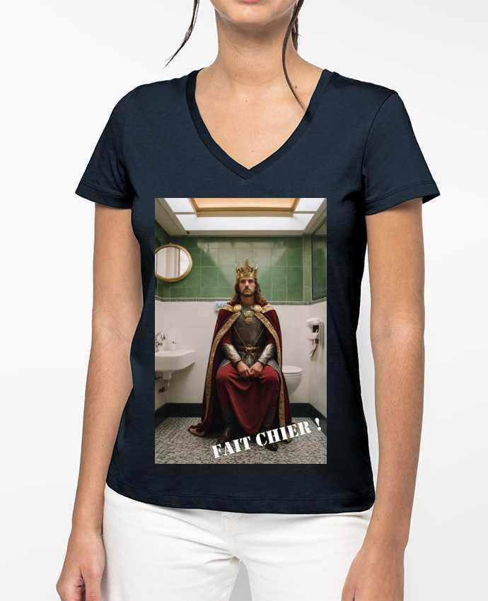 T-shirt femme col V king Arthur par TiA