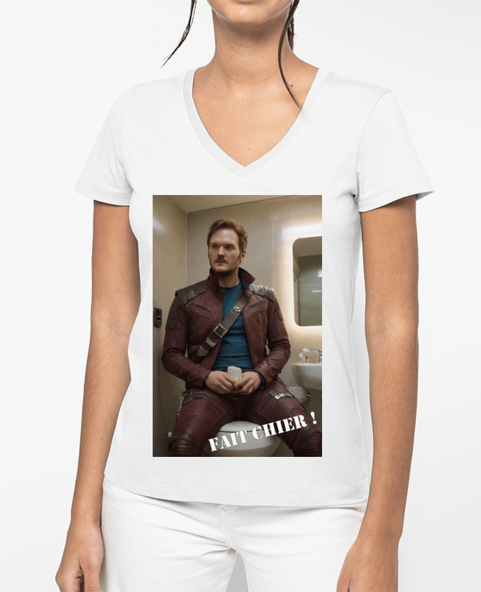 T-shirt femme col V Star Lord par TiA