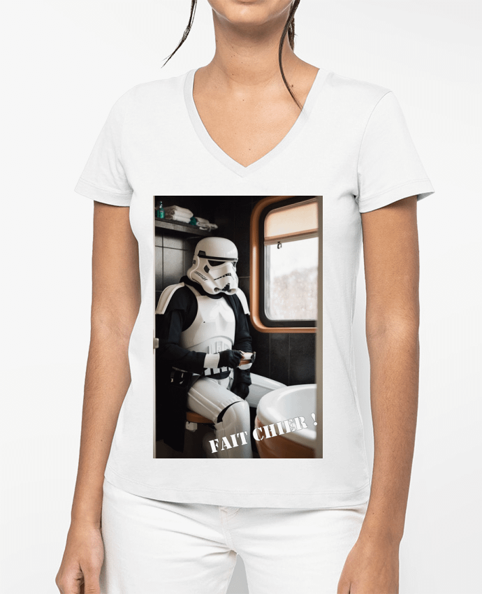 T-shirt femme col V Storm Trooper par TiA