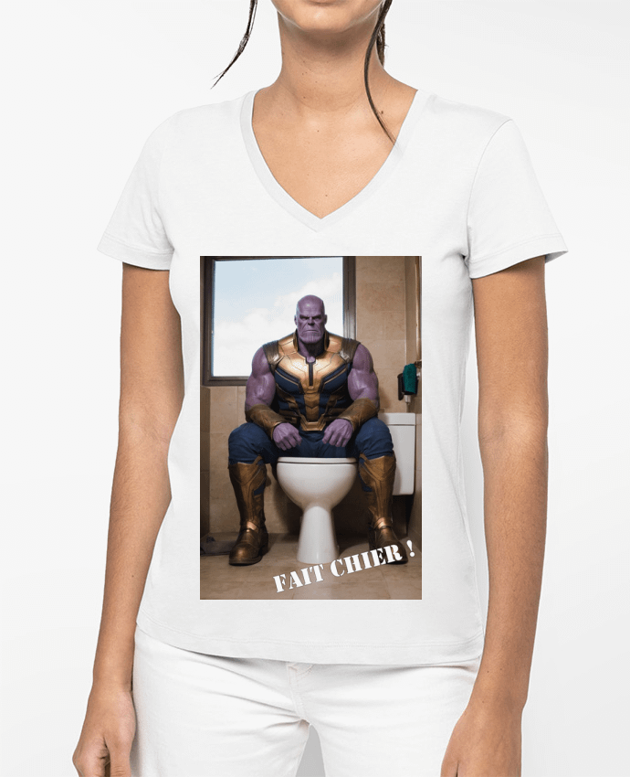 T-shirt femme col V Thanos par TiA
