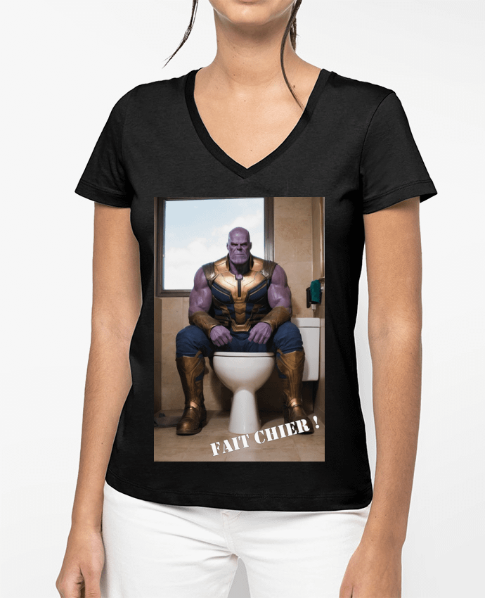 T-shirt femme col V Thanos par TiA