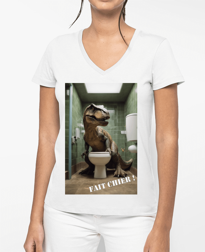 T-shirt femme col V T-REX par TiA