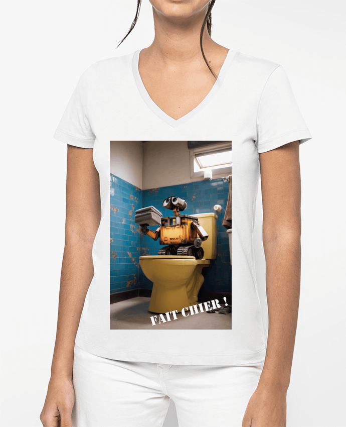 T-shirt femme col V Wall-E par TiA
