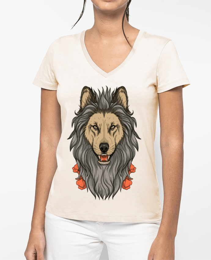 T-shirt femme col V King's Crown Canines par VSGA